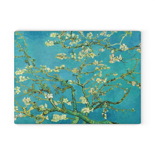 VINCENT VAN GOGH - ALMOND BLOSSOMS - ART GLASS CUTTING BOARD