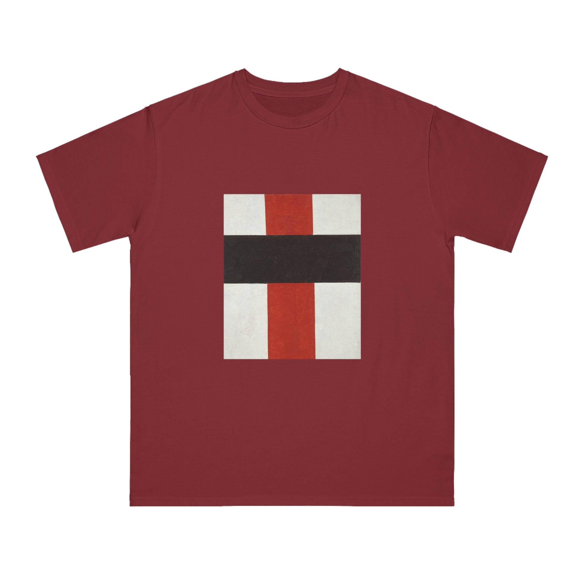 KAZIMIR MALEVICH - LARGE CROSS IN BLACK OVER RED ON WHITE - ORGANIC CLASSIC UNISEX T-SHIRT