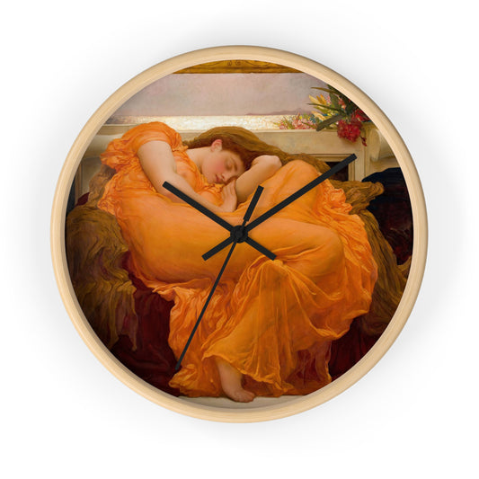 FREDERIC LEIGHTON - FLAMING JUNE - WOODEN WALL ART CLOCK