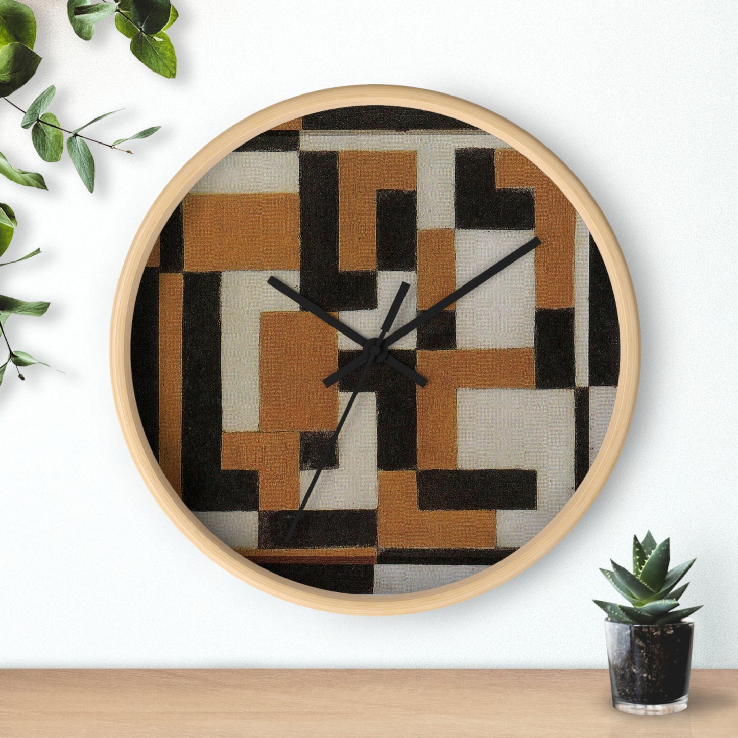 THEO VAN DOESBURG - COMPOSITION - WOODEN WALL ART CLOCK