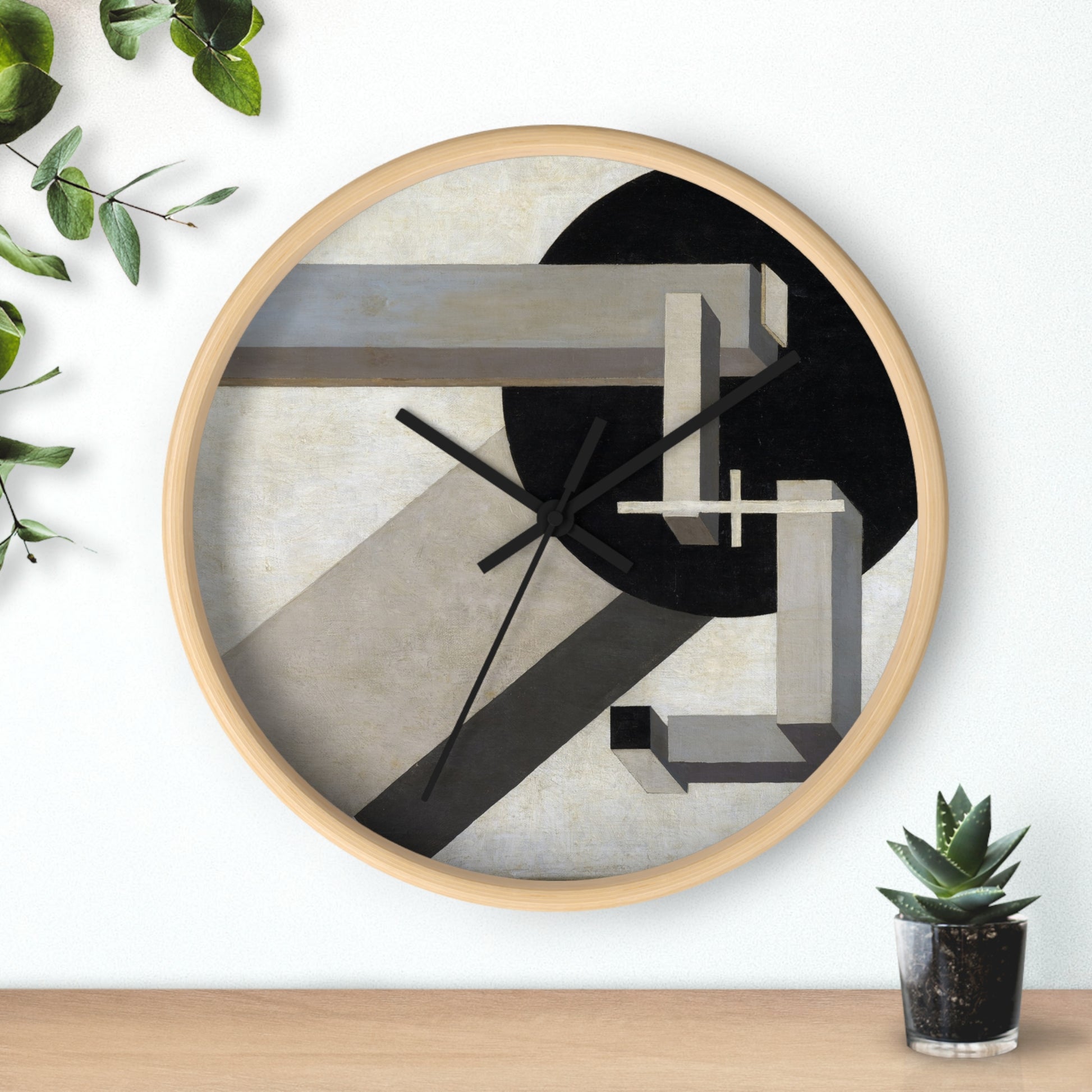 EL LISSITZKY - PROUN 1 D (1919)  - WOODEN ART WALL CLOCK