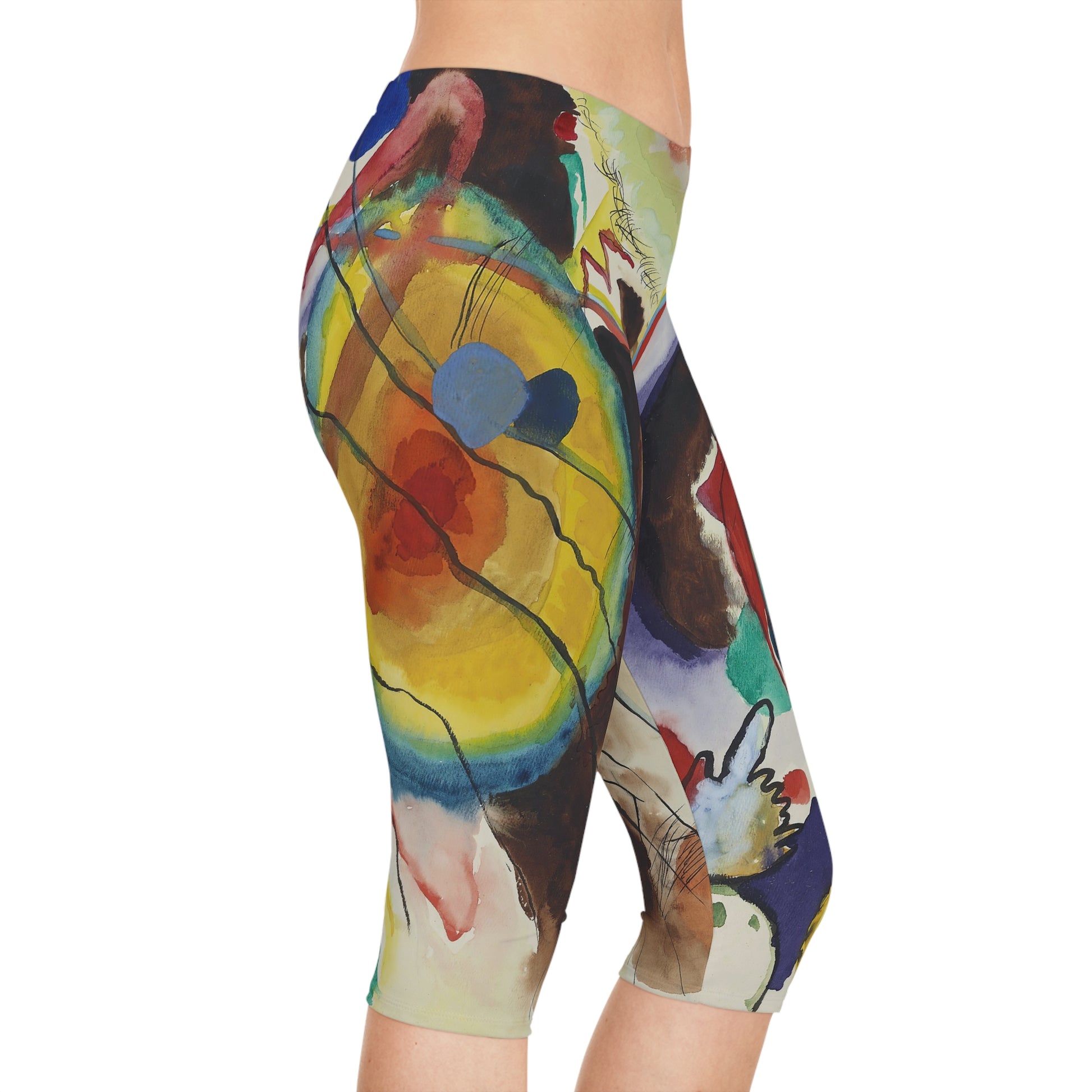 a woman's leggings with a painting on it