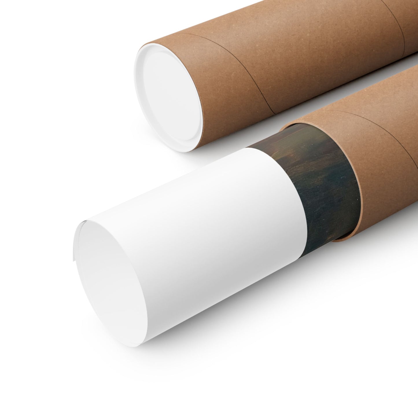 two rolls of brown paper sitting on top of each other