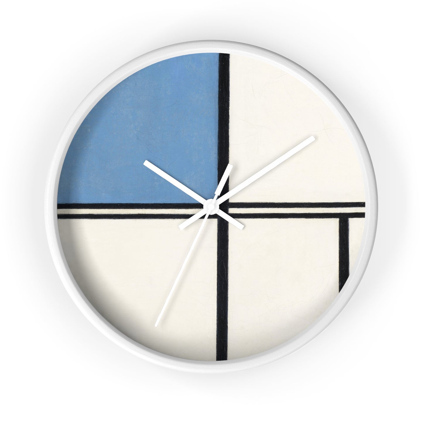 PIET MONDRIAN - COMPOSITION WITH BLUE AND RED - WOODEN WALL ART CLOCK