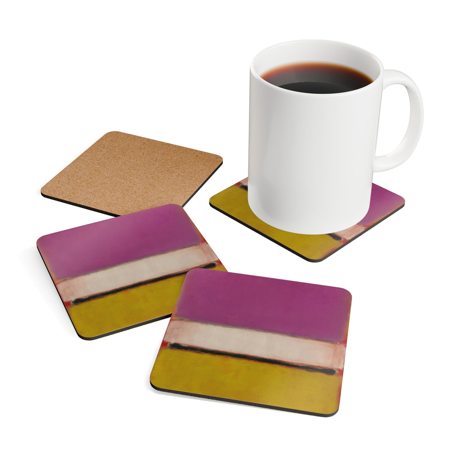 MARK ROTHKO - ABSTRACT - CORKWOOD COASTER SET