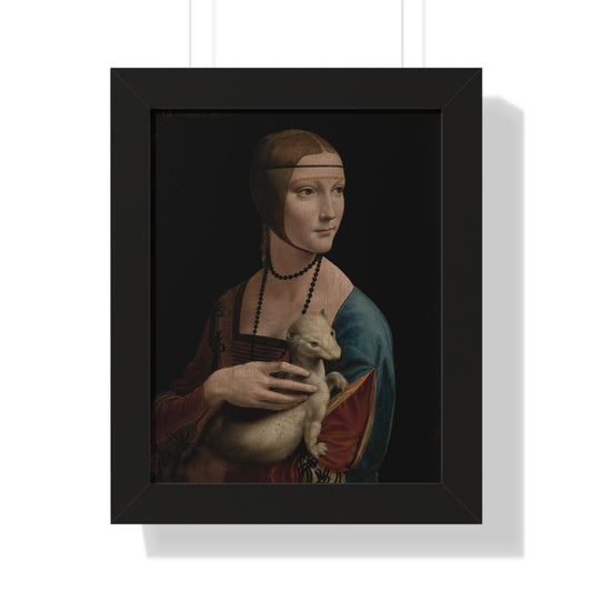 LEONARDO DA VINCI - LADY WITH AN ERMINE (1490) - FRAMED POSTER