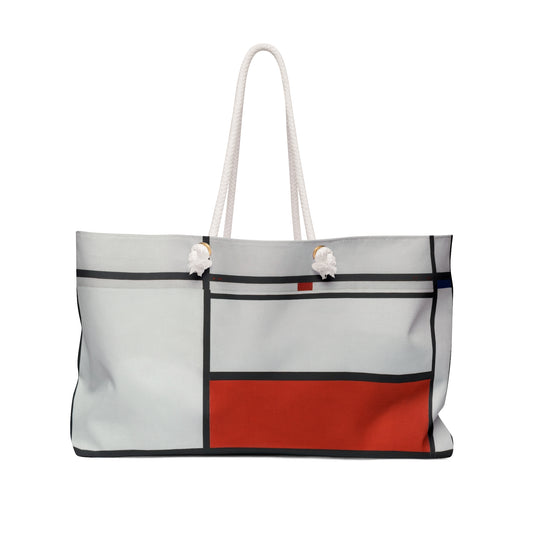 PIET MONDRIAN - COMPOSITION OF RED AND WHITE (1938–42)- WEEKENDER TOTE BAG