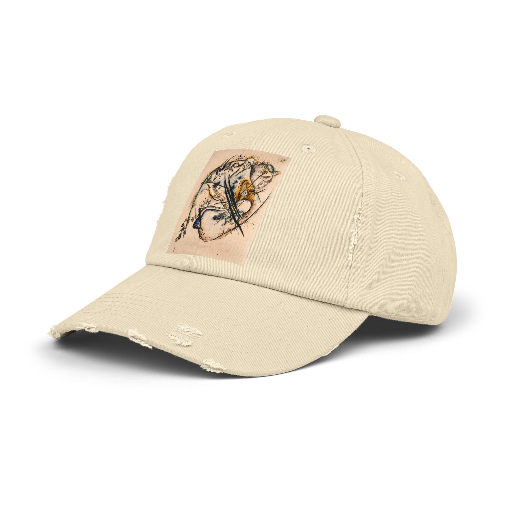 a baseball cap with a picture of a bird on it
