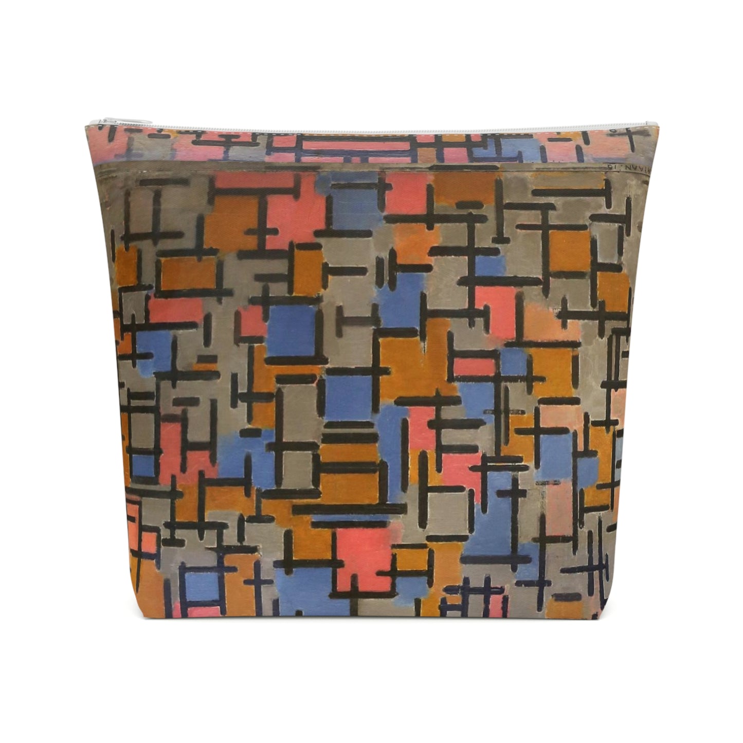 a bag with a pattern of squares on it