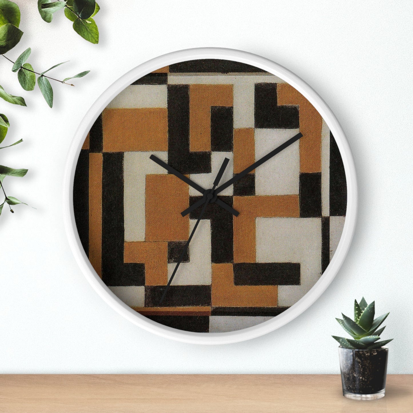 THEO VAN DOESBURG - COMPOSITION - WOODEN WALL ART CLOCK