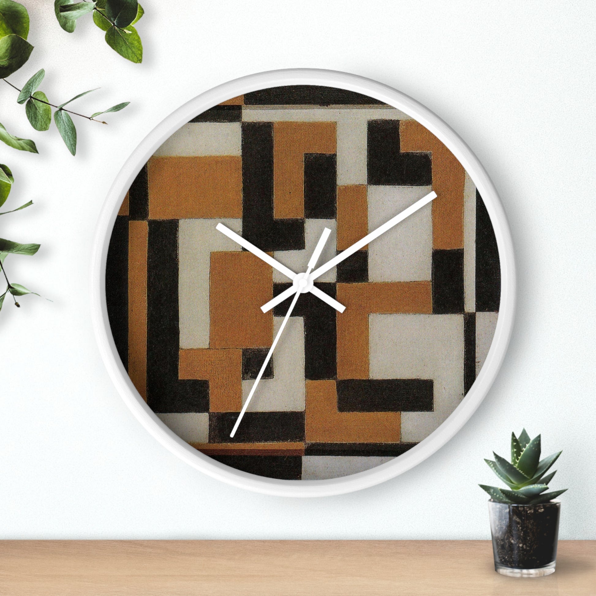 THEO VAN DOESBURG - COMPOSITION - WOODEN WALL ART CLOCK