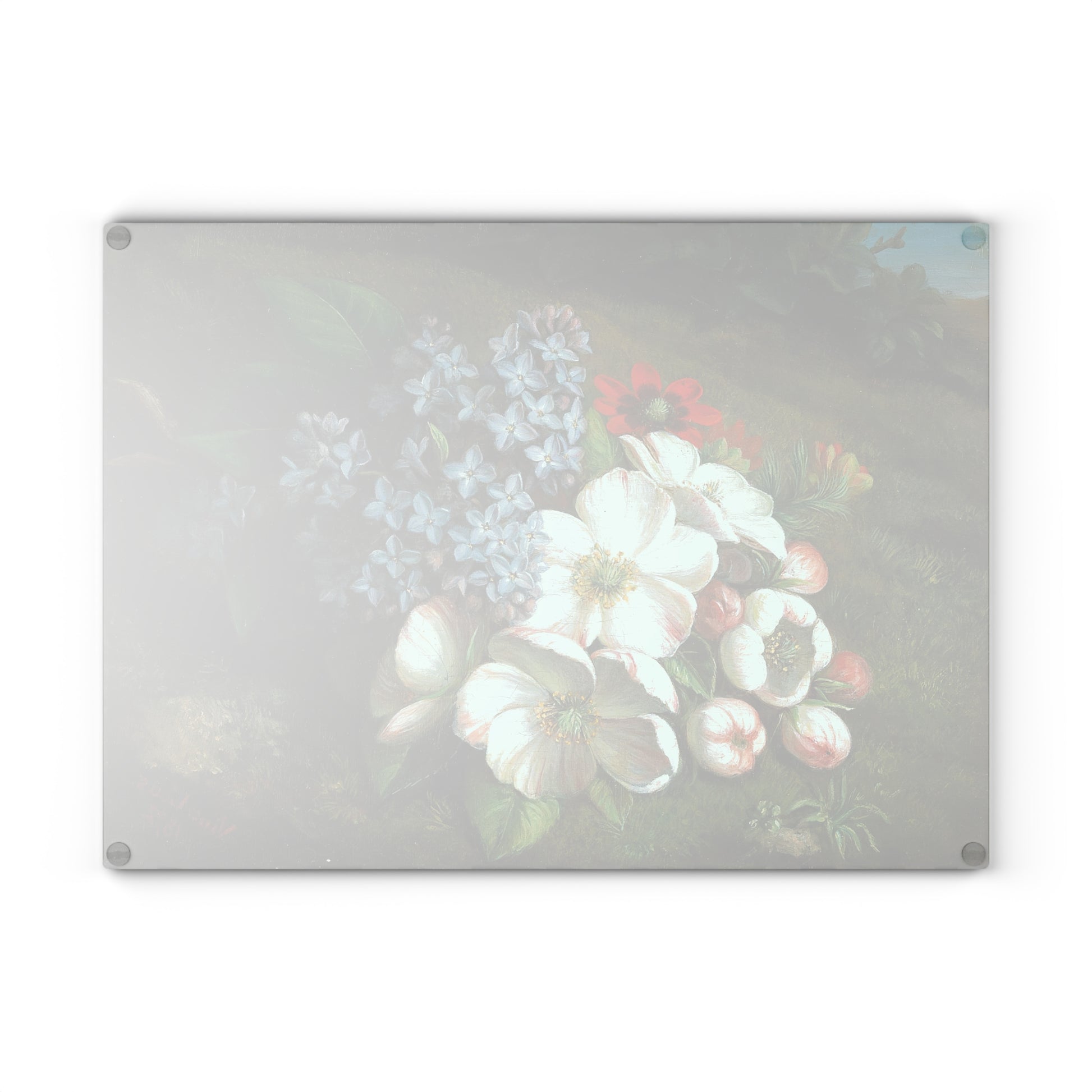 VINCENZ LOOS - APPLE BLOSSOM WITH LILACS AND SUMMER ADONIS - ART GLASS CUTTING BOARD