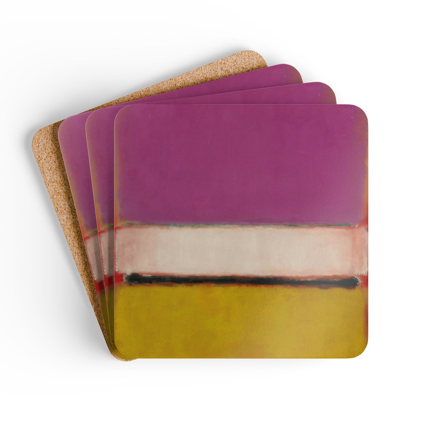 MARK ROTHKO - ABSTRACT - CORKWOOD COASTER SET