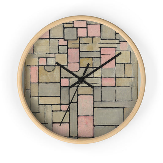 PIET MONDRIAN COMPOSITION 8 (1914) - WOODEN ART WALL CLOCK