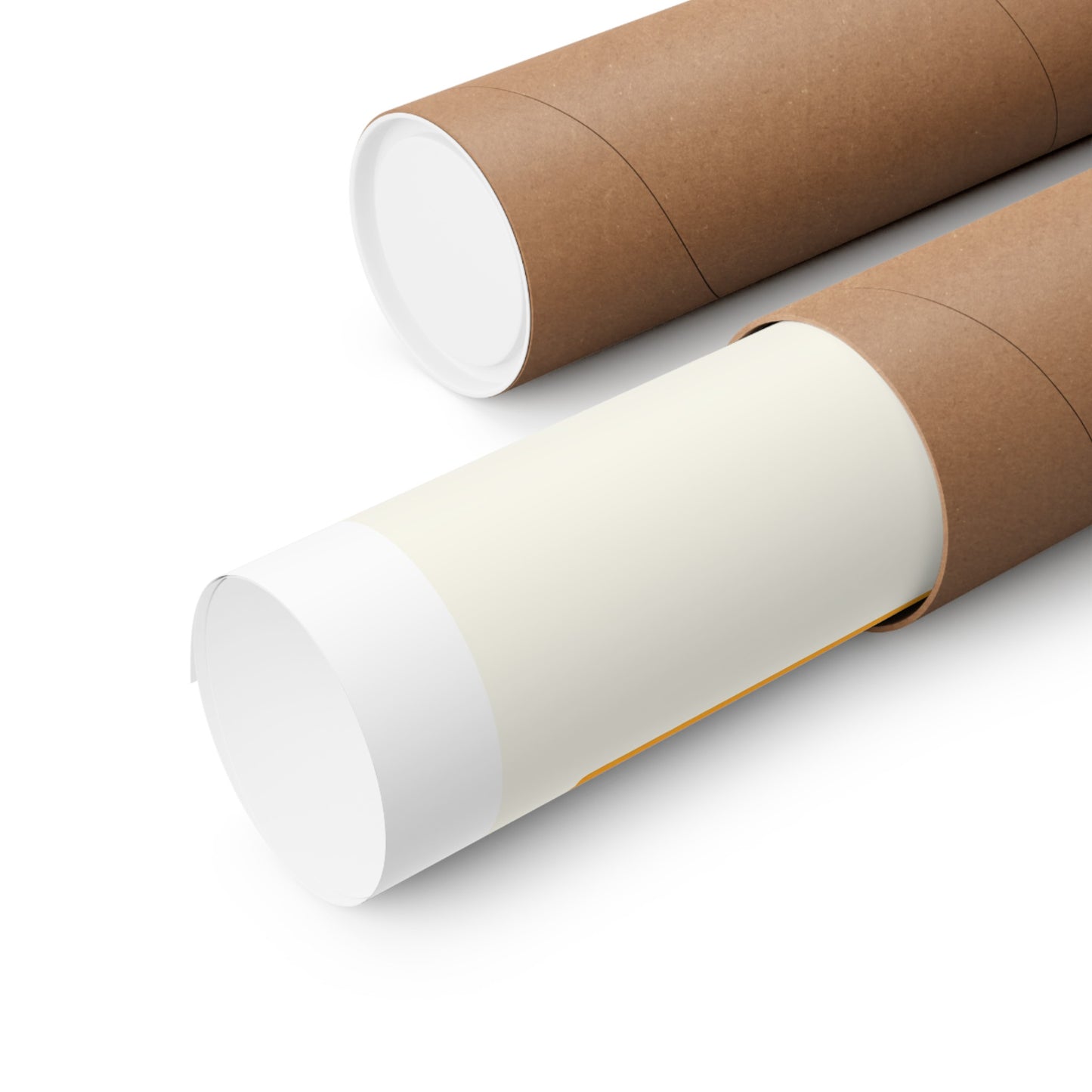 a couple of rolls of brown paper sitting on top of each other