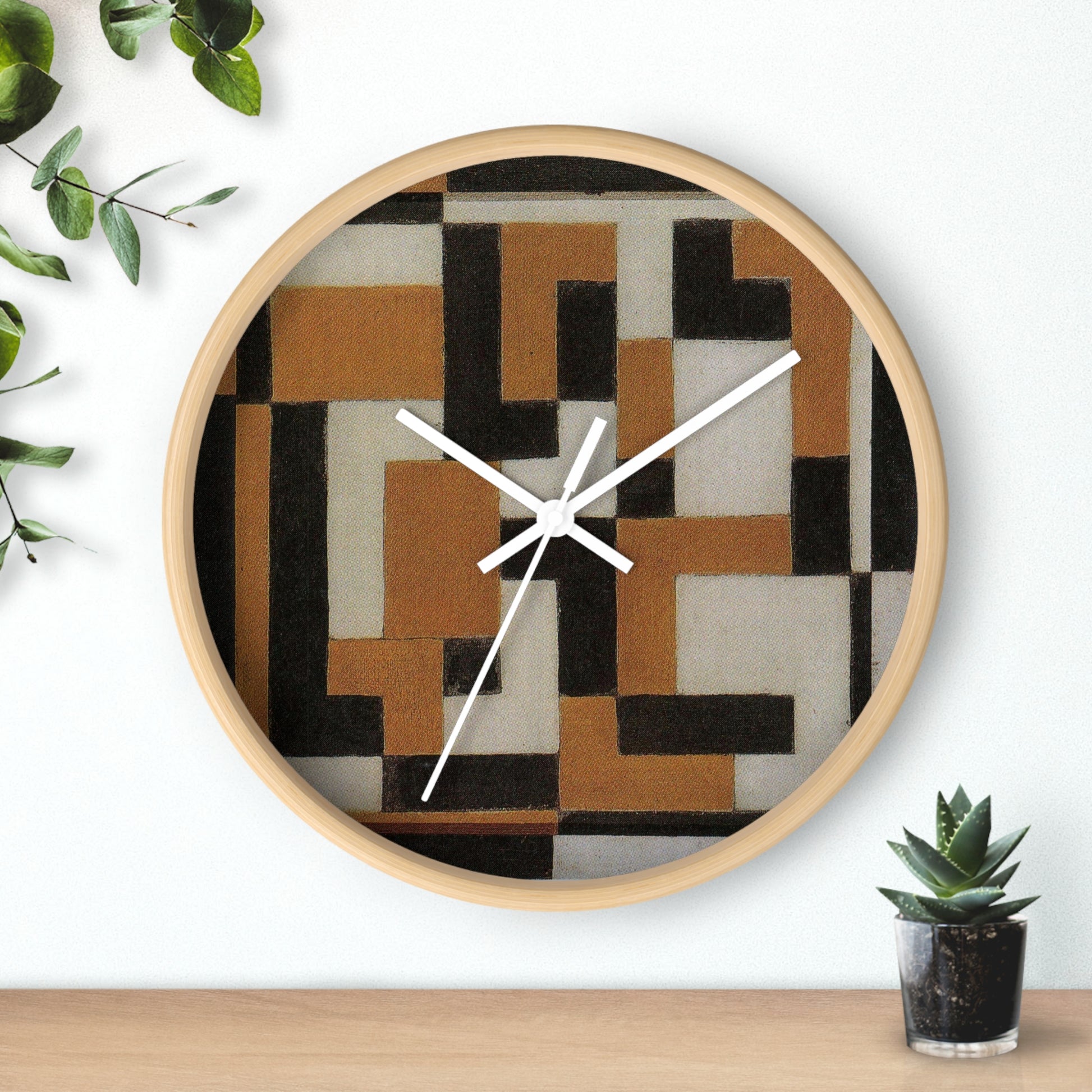 THEO VAN DOESBURG - COMPOSITION - WOODEN WALL ART CLOCK