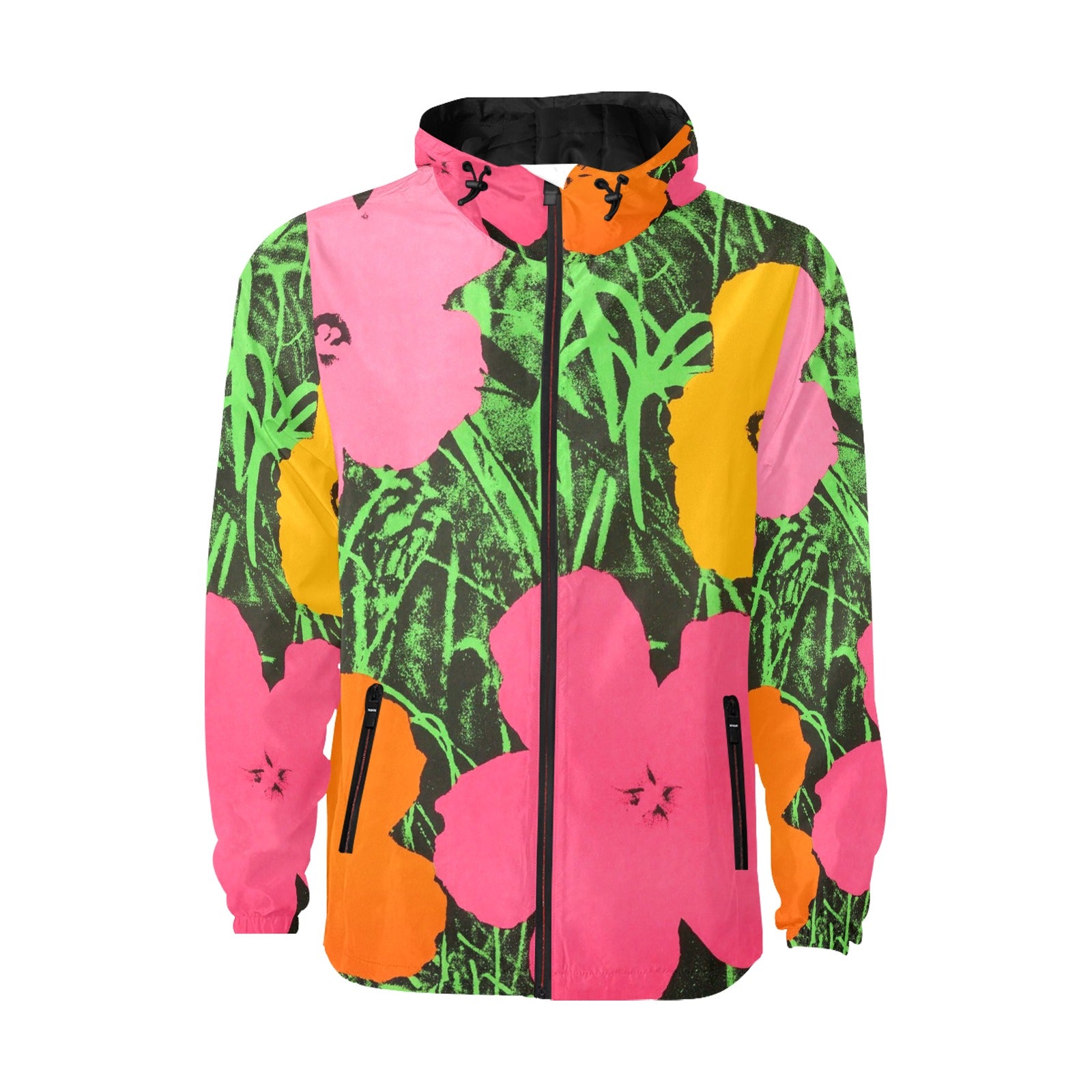 ANDY WARHOL - FLOWERS - MEN'S QUILTED WINDBREAKER - AWESOME