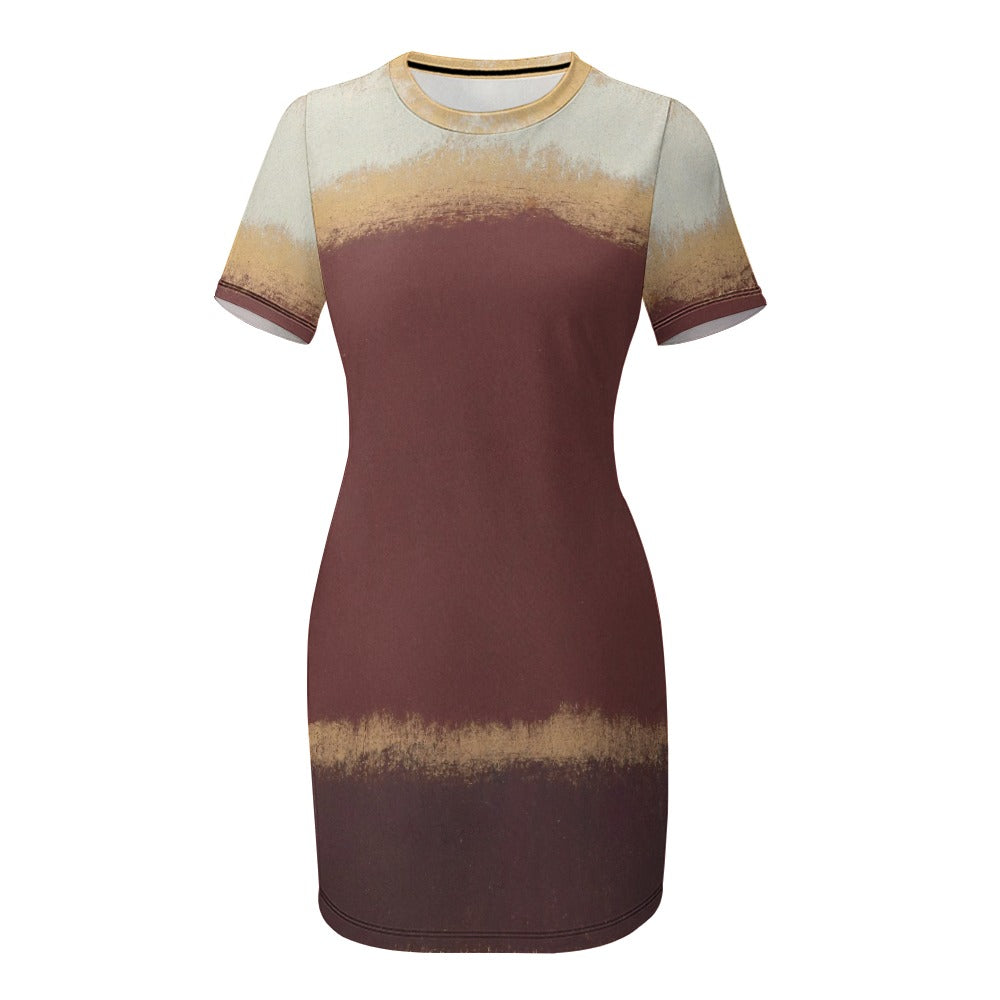 MARK ROTHKO - ABSTRACT ART - CREW NECK SHORT SLEEVE DRESS