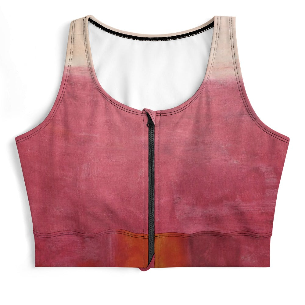 MARK ROTHKO - ABSTRACT - ZIPPERED YOGA VEST TOP FOR HER