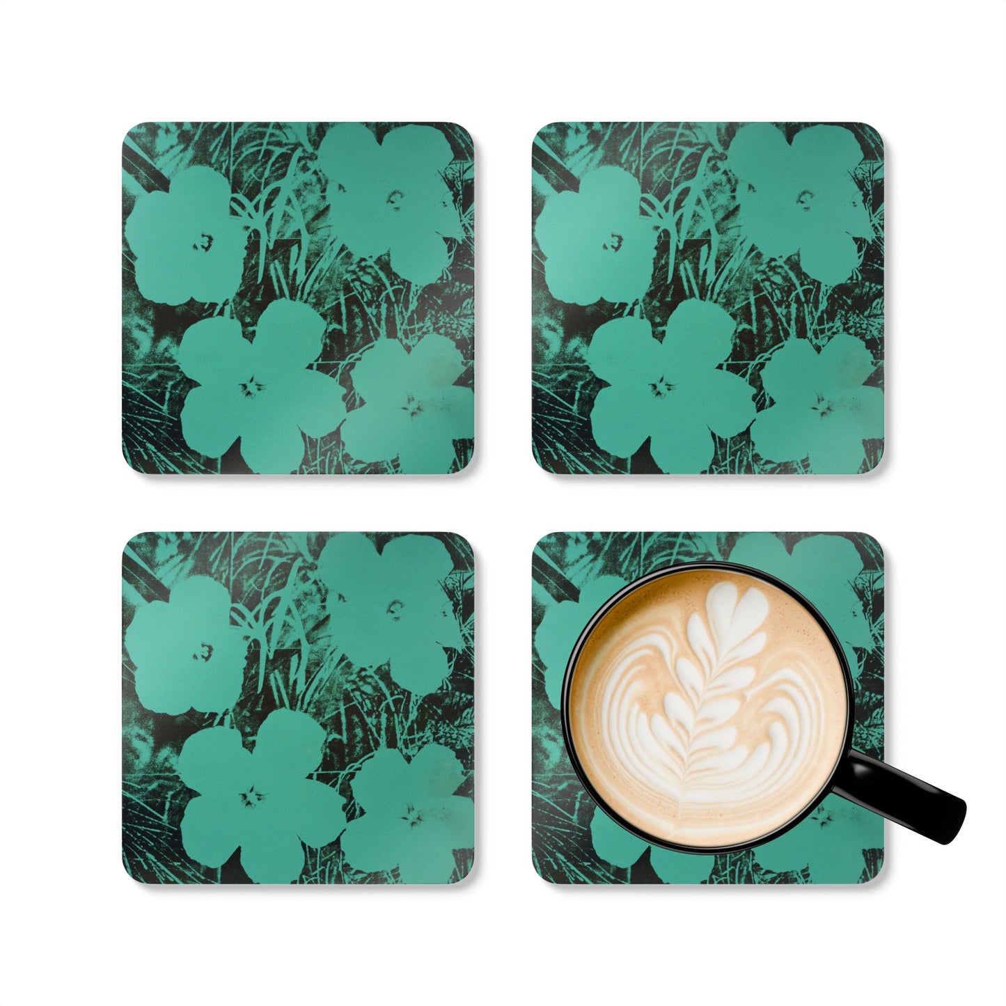 ANDY WARHOL - TEN-FOOT FLOWERS - CORKWOOD COASTER SET