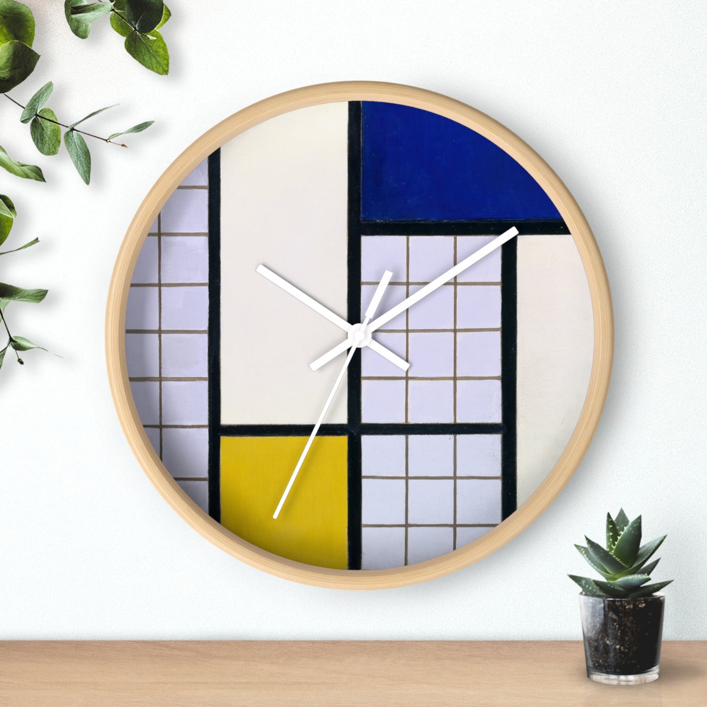 THEO VAN DOESBURG - COMPOSITION IN HALF-TONES - WOODEN ART WALL CLOCK