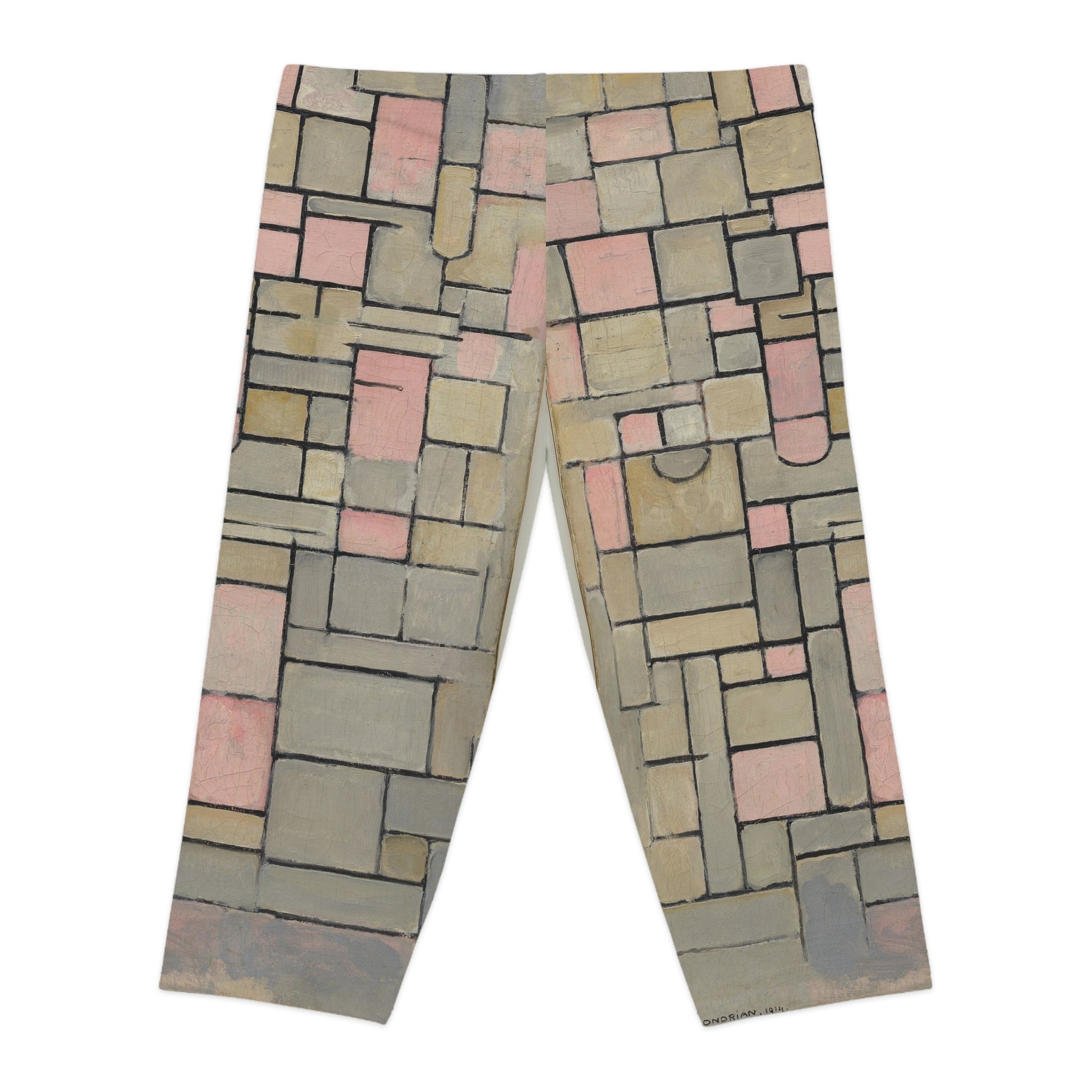 a pair of pants with a pattern of squares