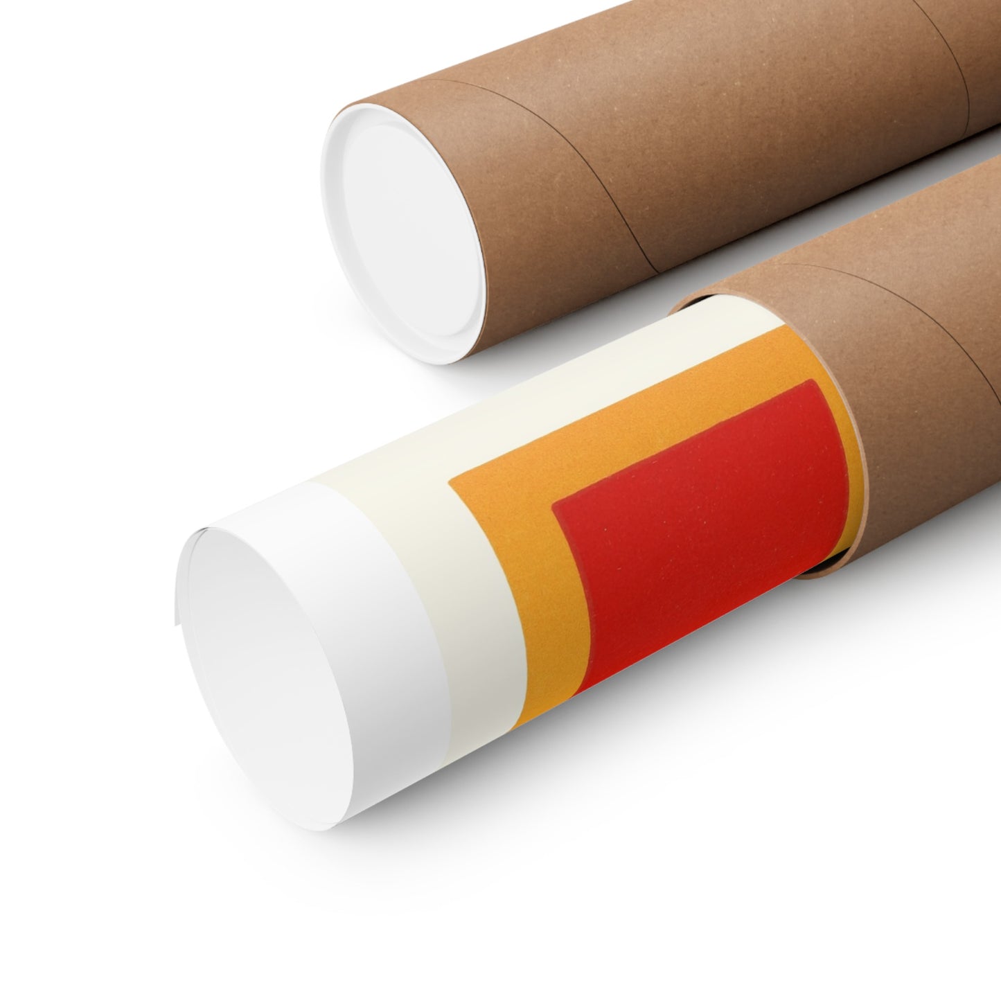 a couple of rolls of brown paper sitting on top of each other