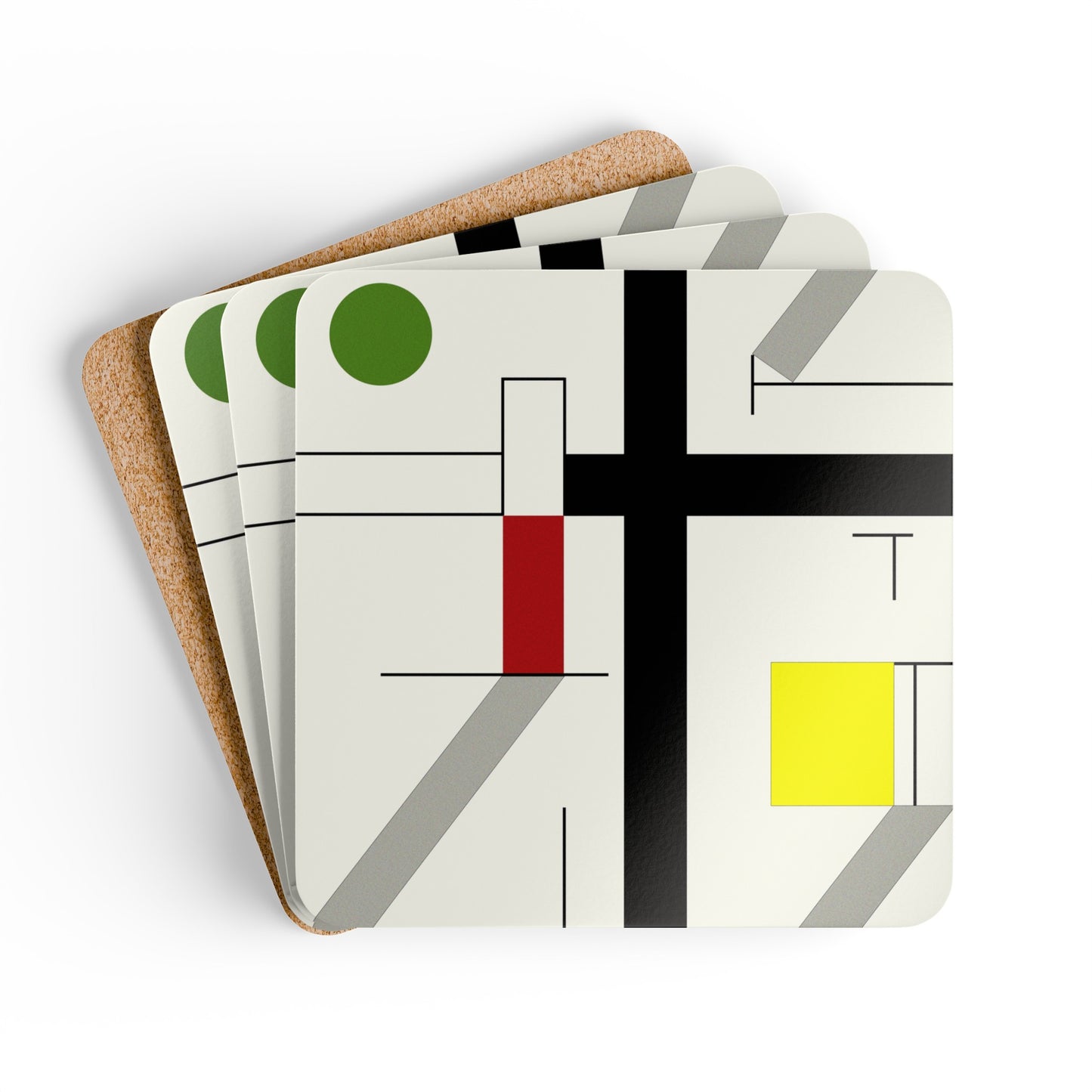 MYRIAM THYES - FOUR IRREGULAR SPACES (2017) - CORKWOOD COASTER SET