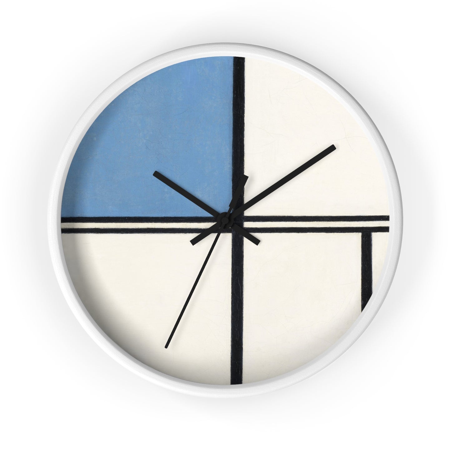 PIET MONDRIAN - COMPOSITION WITH BLUE AND RED - WOODEN WALL ART CLOCK