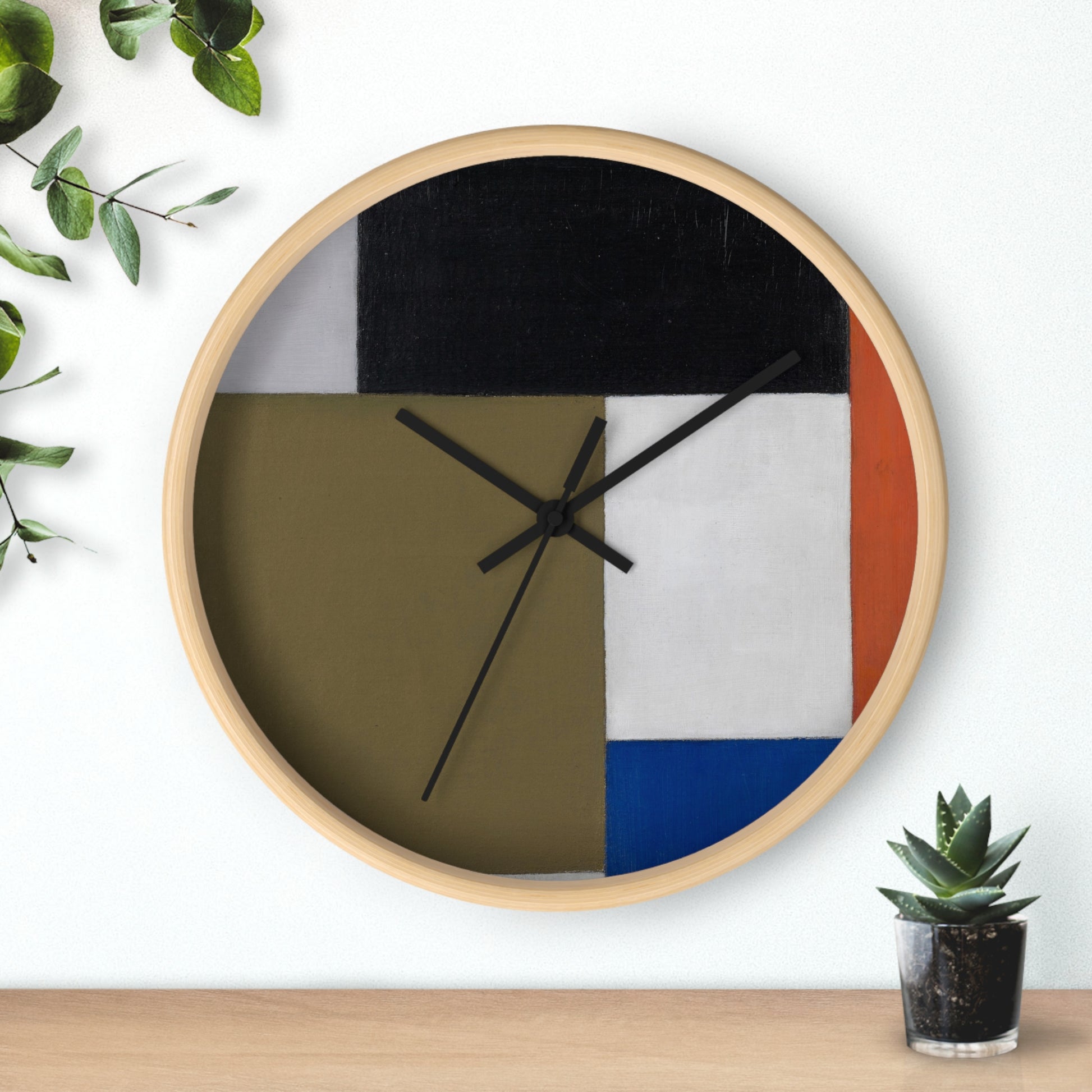 THEO VAN DOESBURG - COMPOSITION - WOODEN ART WALL CLOCK