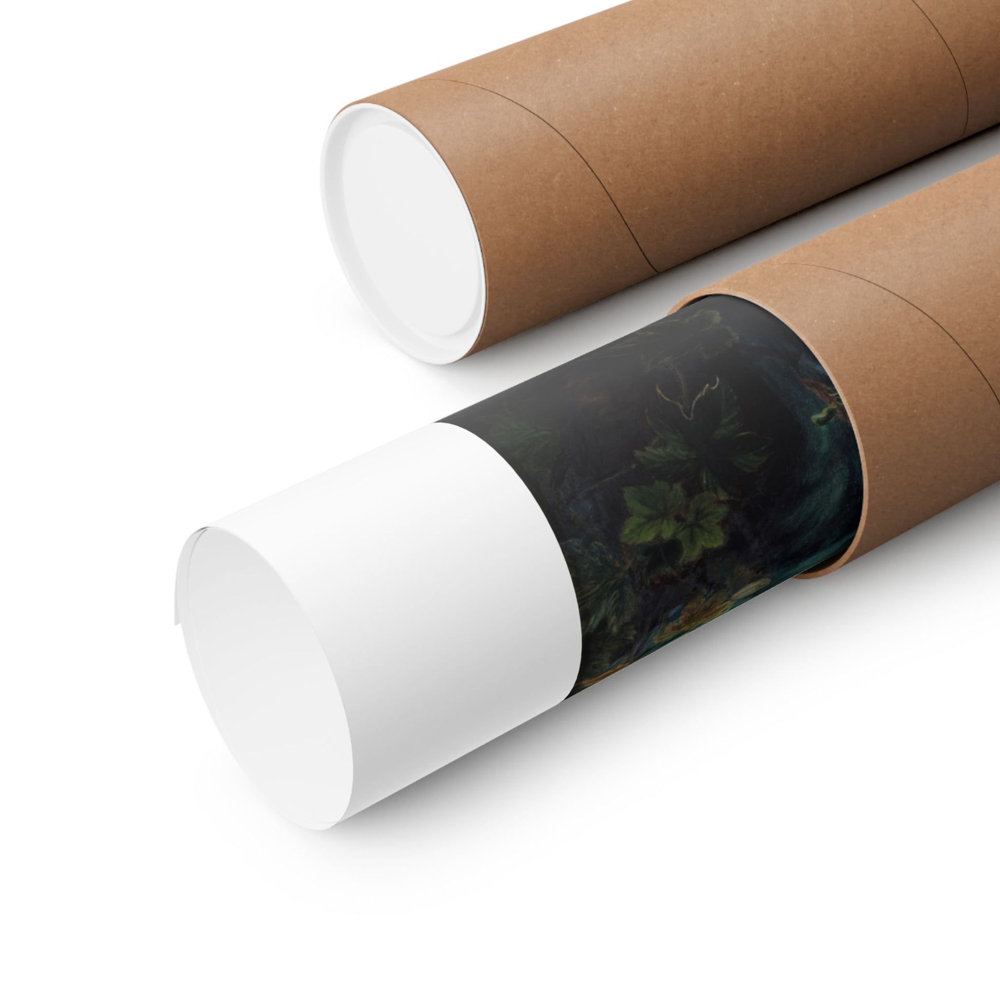 a couple of rolls of brown paper sitting on top of each other