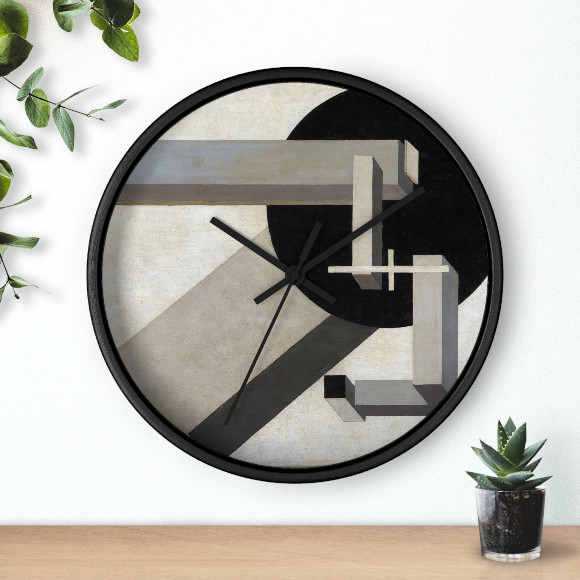 EL LISSITZKY - PROUN 1 D (1919)  - WOODEN ART WALL CLOCK