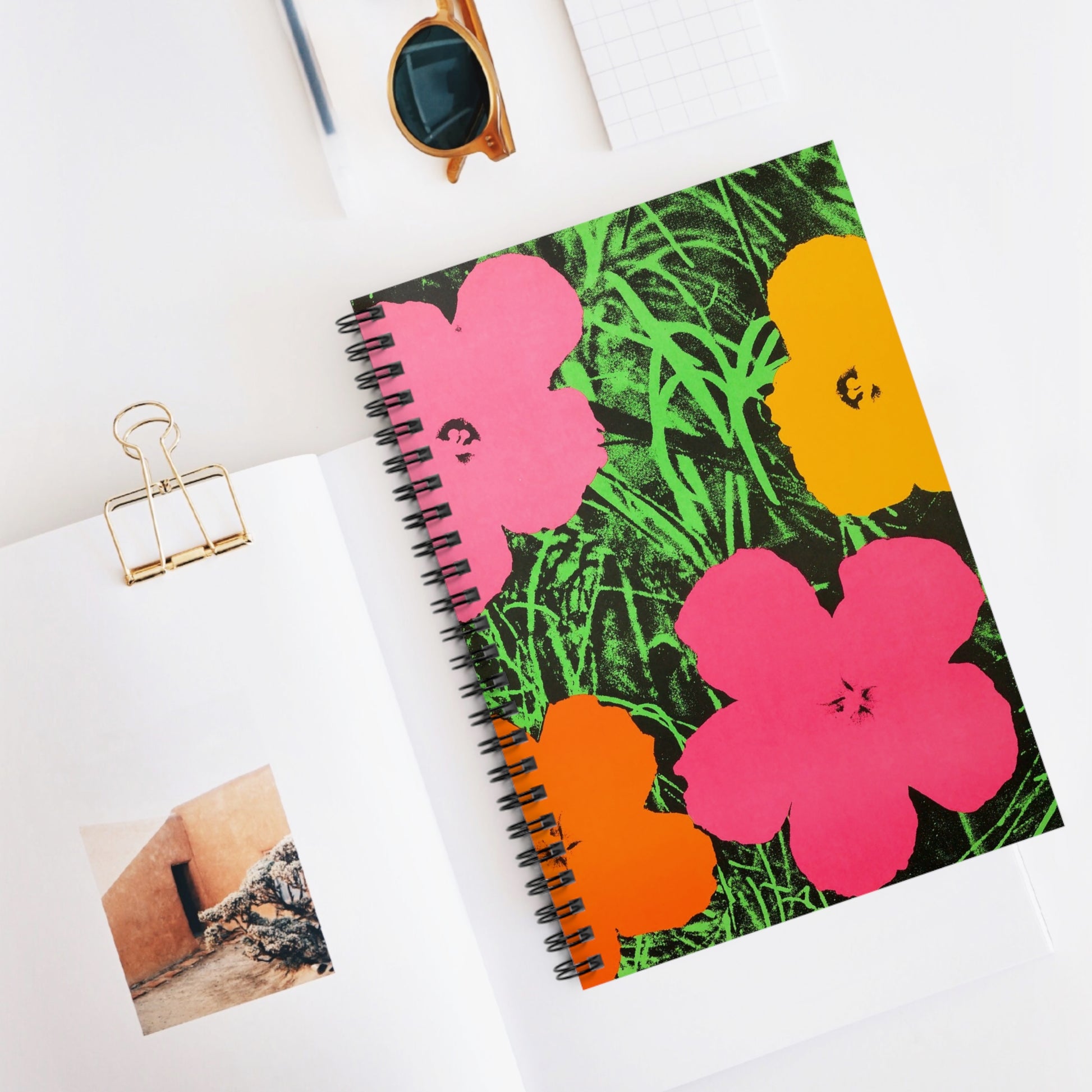 ANDY WARHOL - FLOWERS - SPIRAL ART NOTEBOOK 