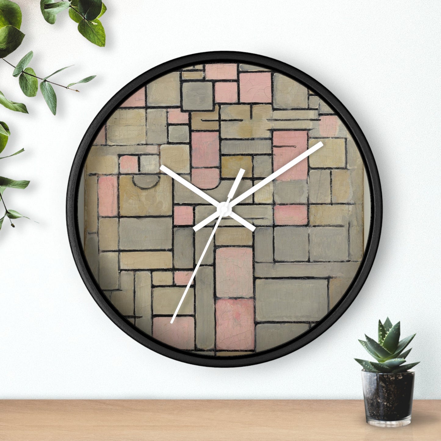 PIET MONDRIAN COMPOSITION 8 (1914) - WOODEN ART WALL CLOCK