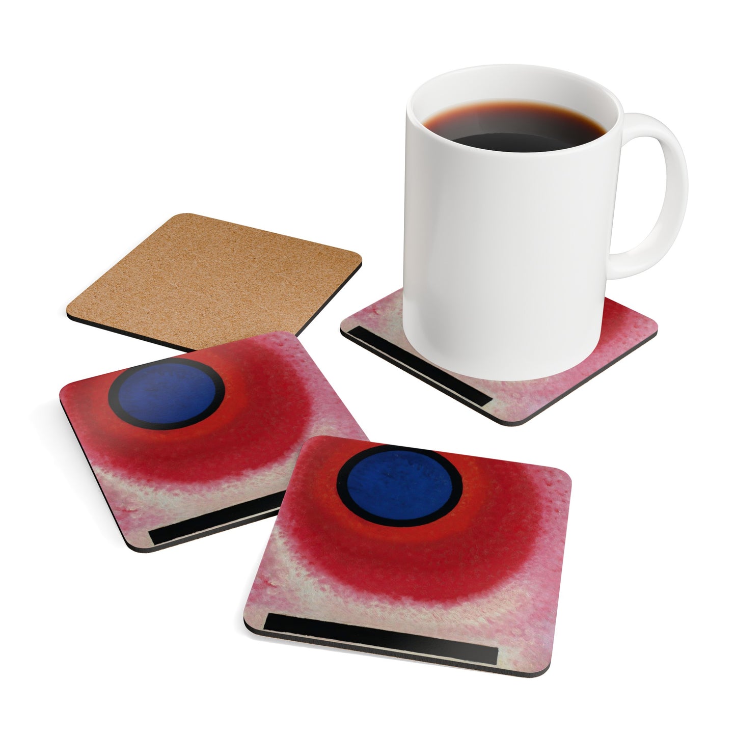 WASSILY KANDINSKY - BLUE CIRCLE II - CORKWOOD COASTER SET