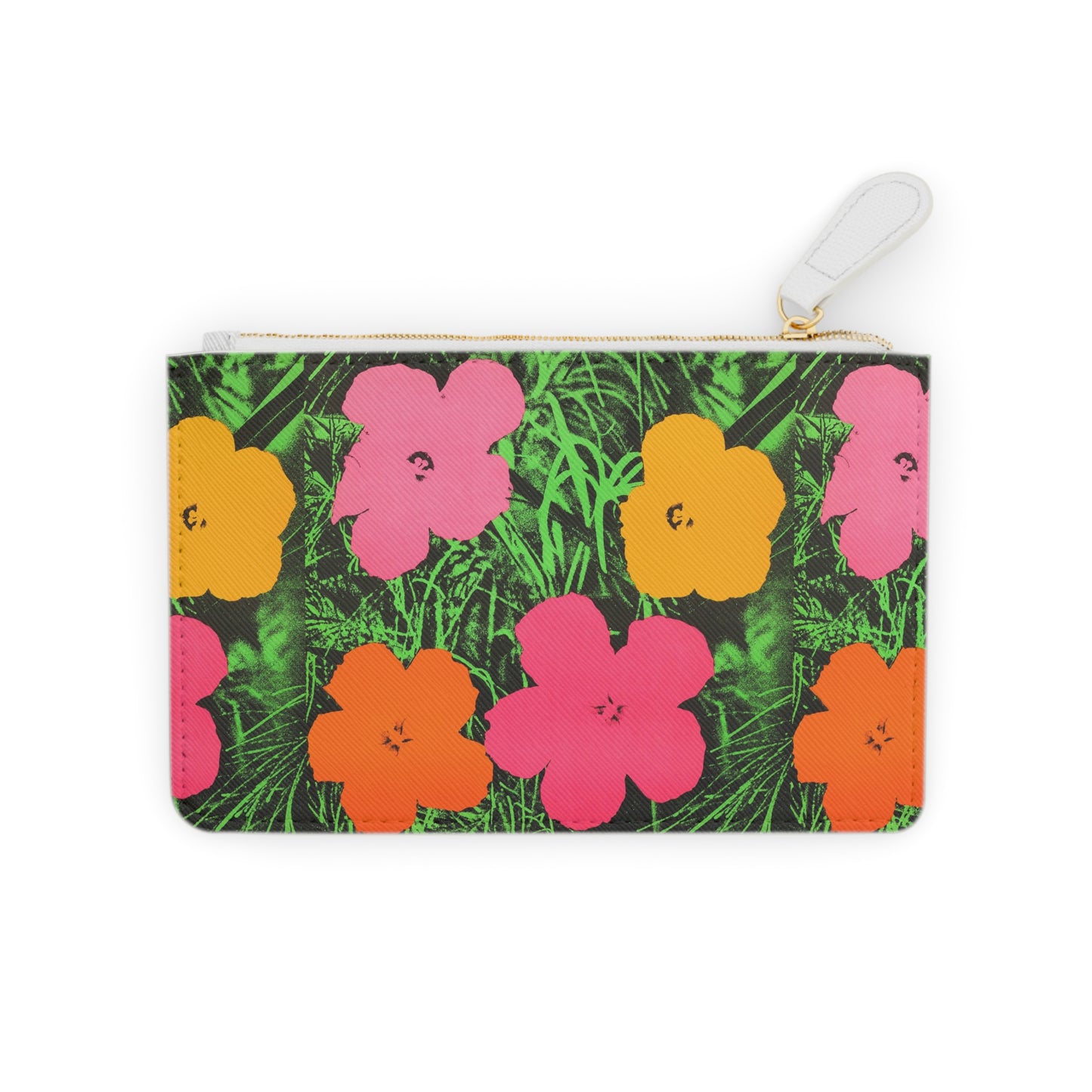 ANDY WARHOL - FLOWERS - VEGAN MINI ART CLUTCH