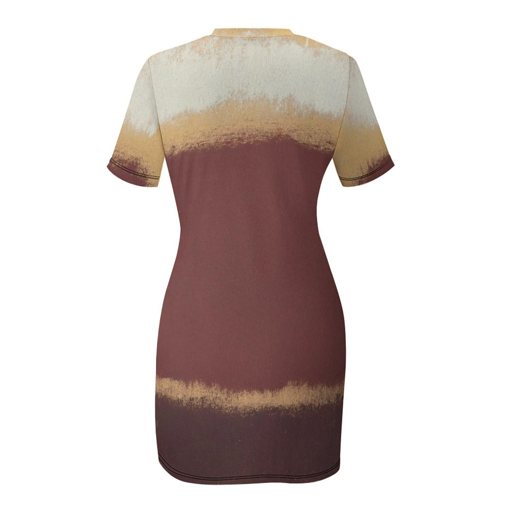 MARK ROTHKO - ABSTRACT ART - CREW NECK SHORT SLEEVE DRESS