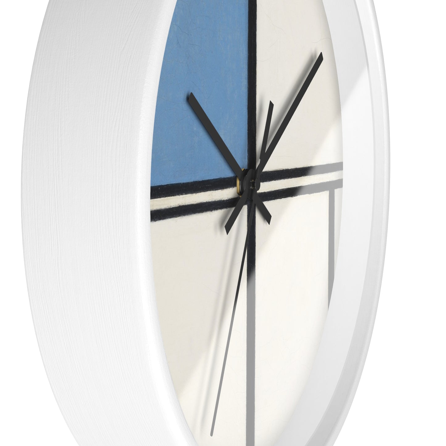 PIET MONDRIAN - COMPOSITION WITH BLUE AND RED - WOODEN WALL ART CLOCK