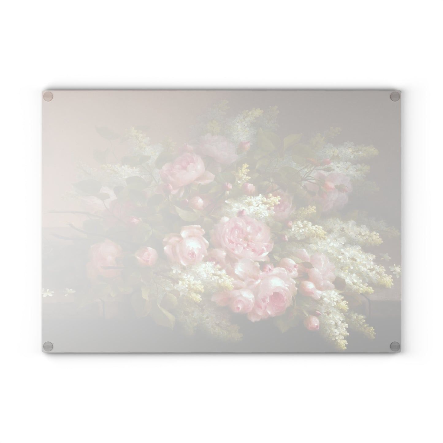 RAOUL M. DE LONGPRE - FLORAL STILL LIFE - ART GLASS CUTTING BOARD