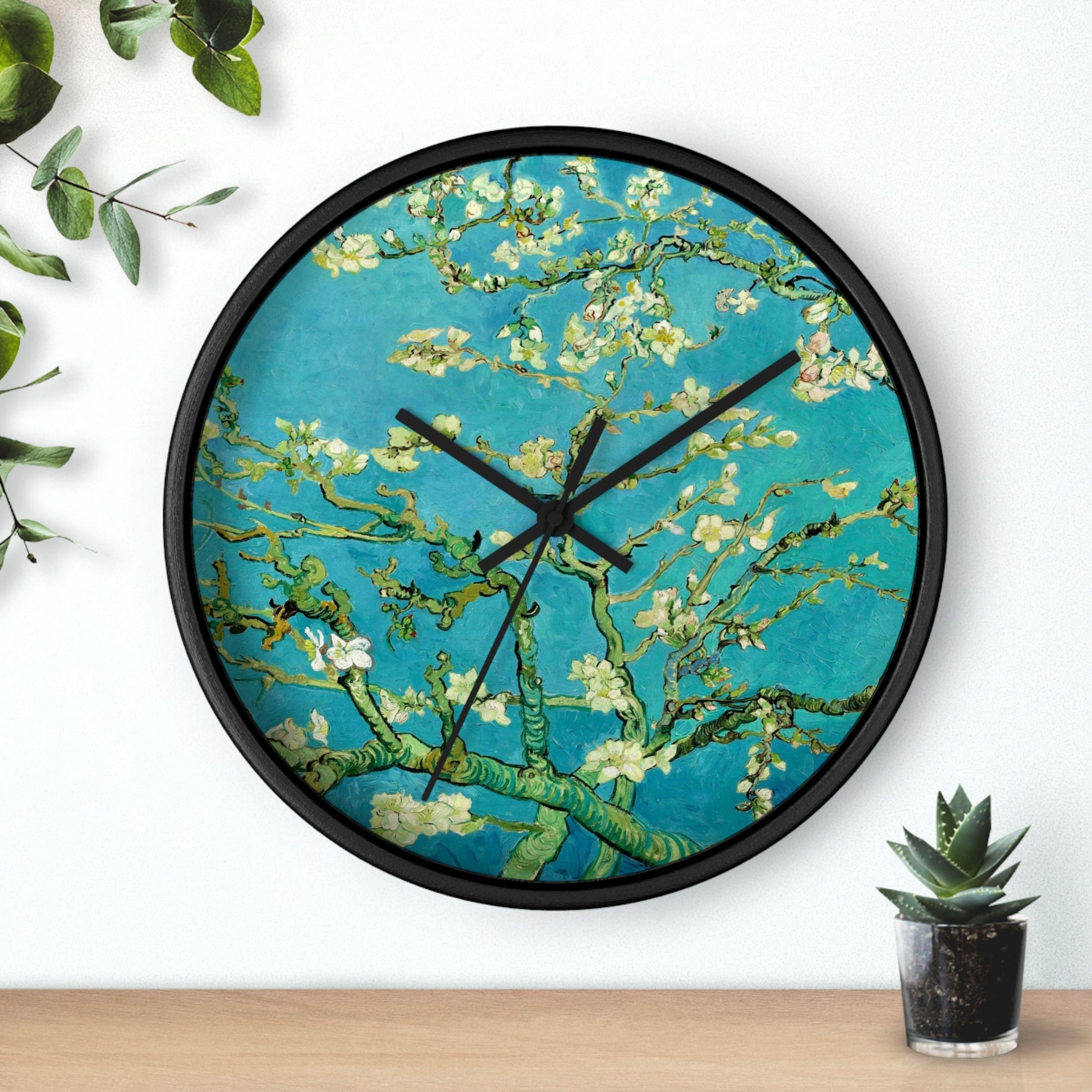 VINCENT VAN GOGH - ALMOND BLOSSOMS - WOODEN WALL CLOCK 