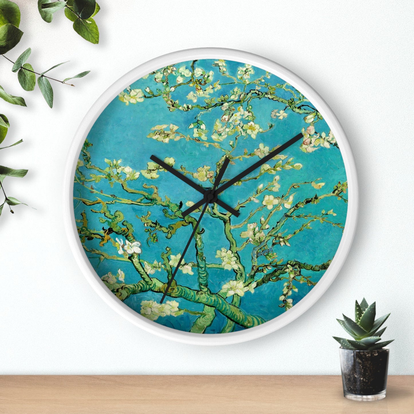 VINCENT VAN GOGH - ALMOND BLOSSOMS - WOODEN WALL CLOCK 