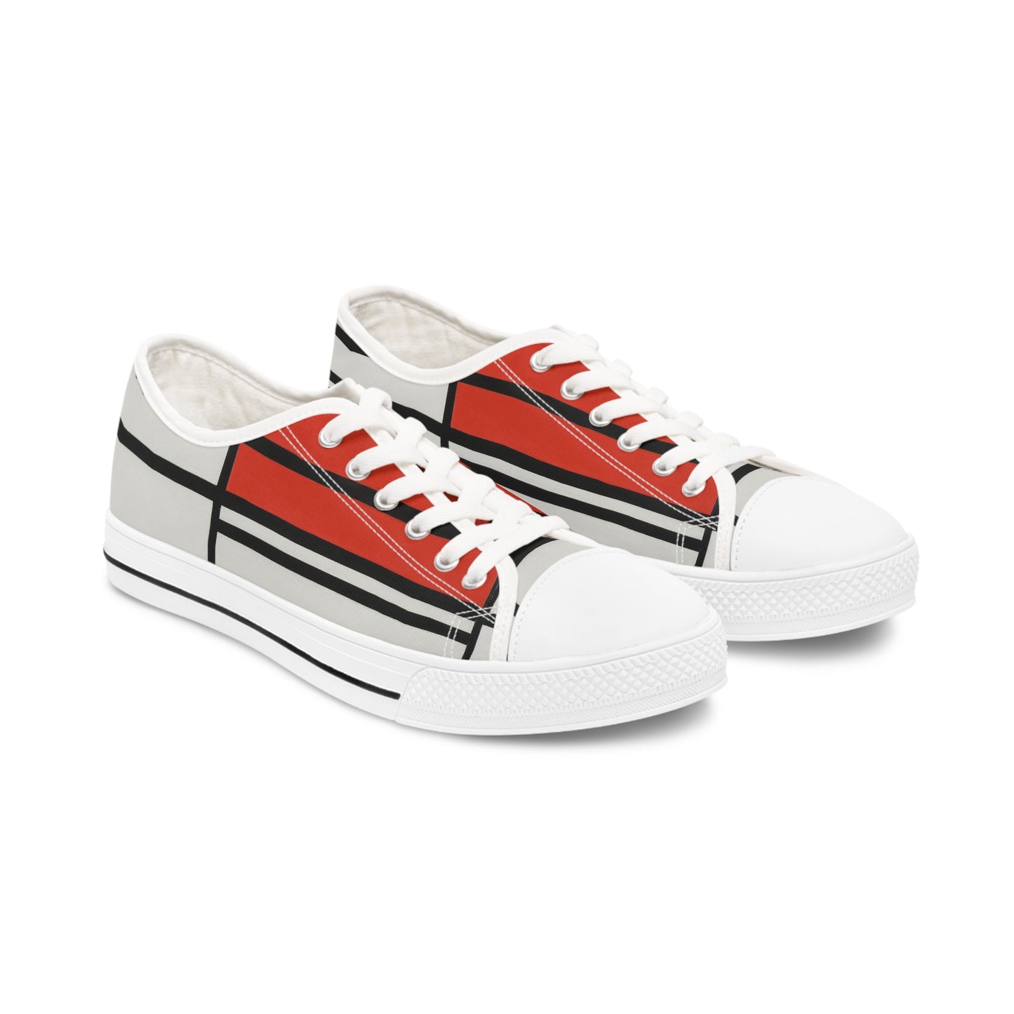 PIET MONDRIAN - COMPOSITION OF RED AND WHITE - LOW TOP ART SNEAKERS FOR HER