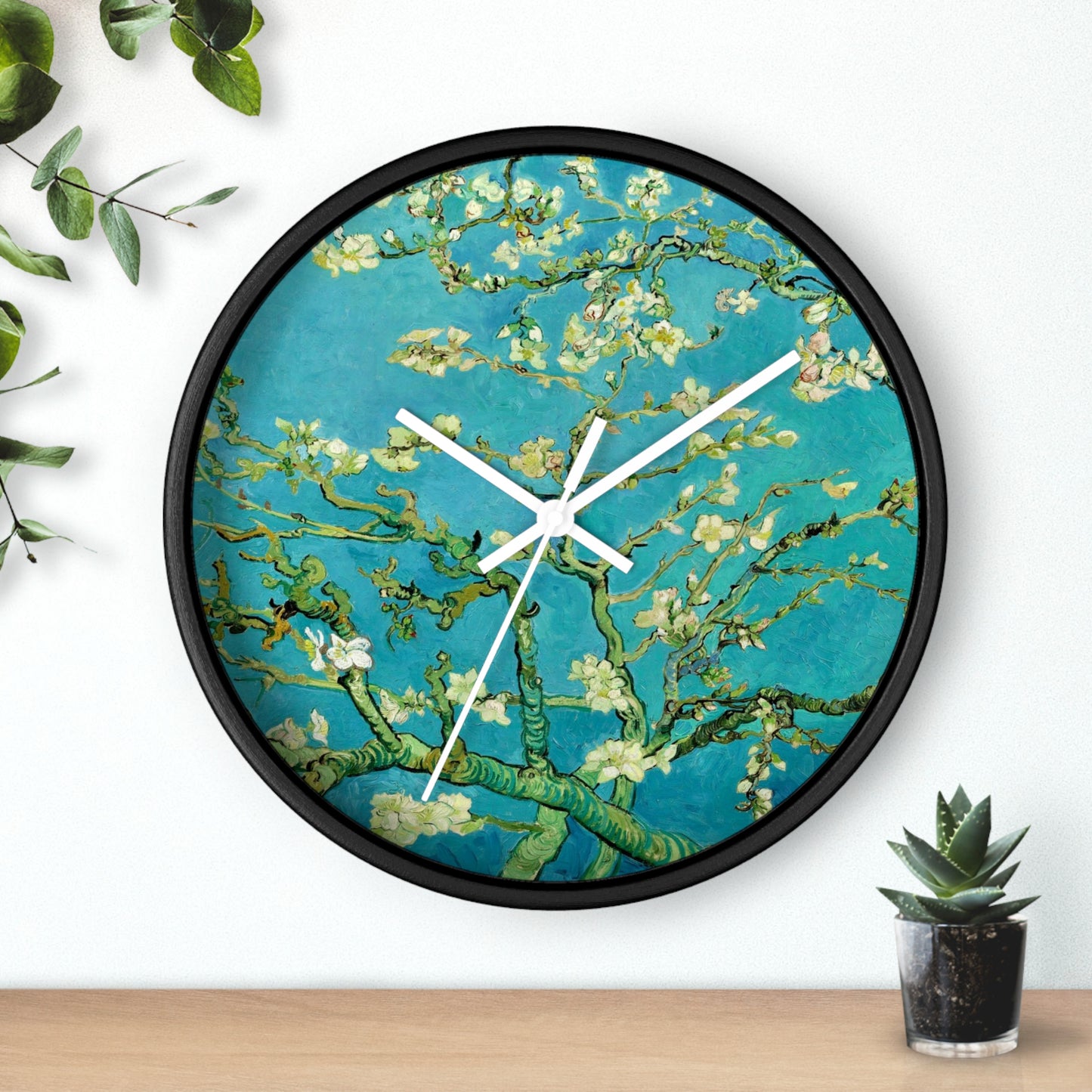 VINCENT VAN GOGH - ALMOND BLOSSOMS - WOODEN WALL CLOCK 