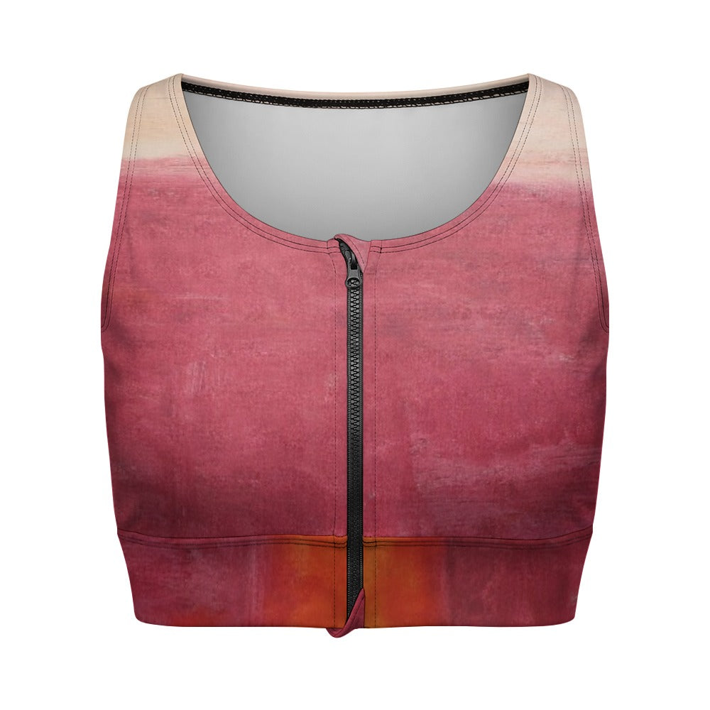 MARK ROTHKO - ABSTRACT - ZIPPERED YOGA VEST TOP FOR HER