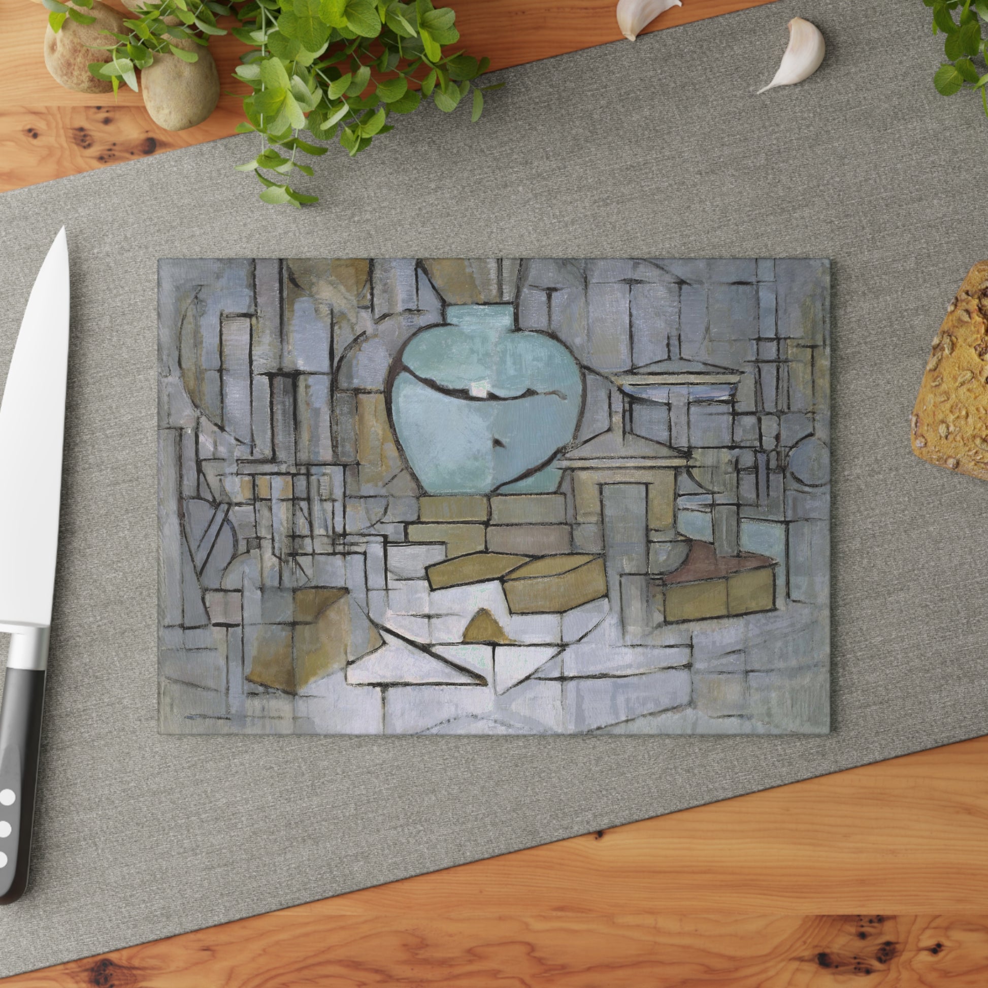 PIET MONDRIAN - STILL LIFE WITH GINGERPOT II - ART GLASS CUTTING BOARD