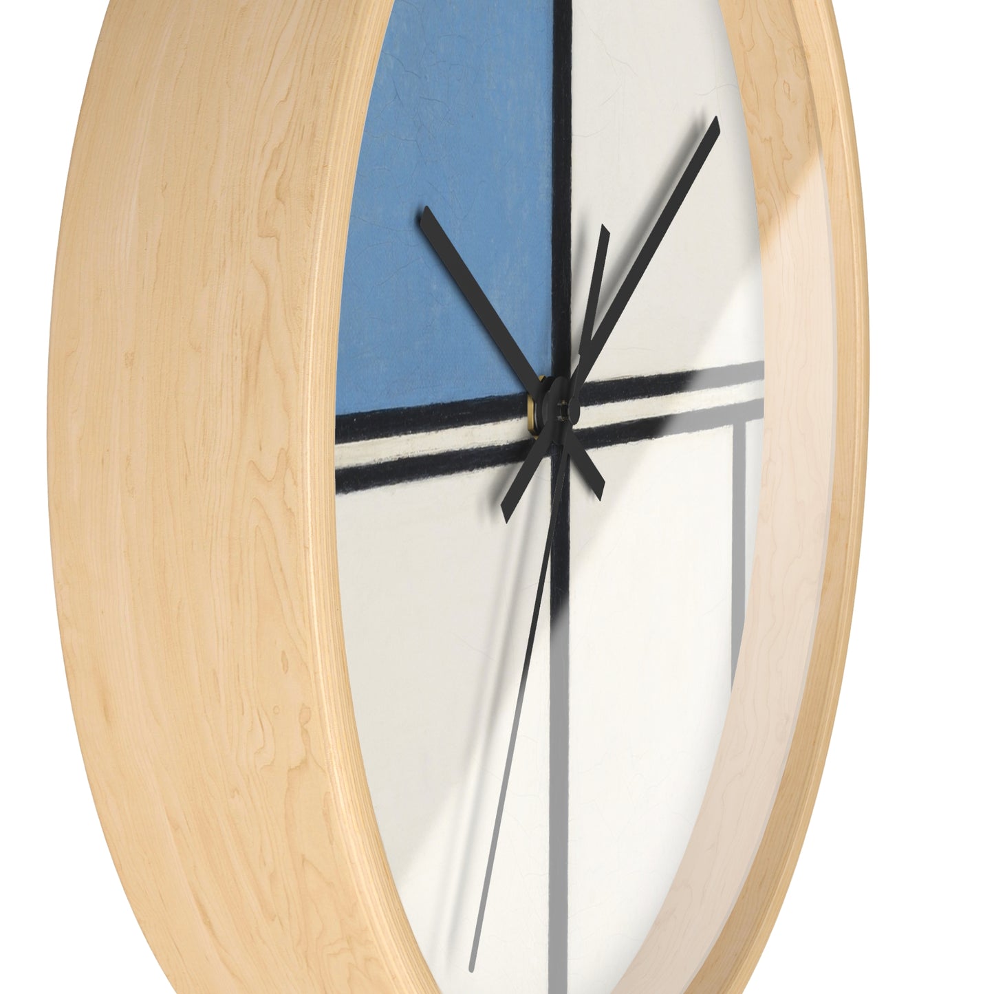 PIET MONDRIAN - COMPOSITION WITH BLUE AND RED - WOODEN WALL ART CLOCK