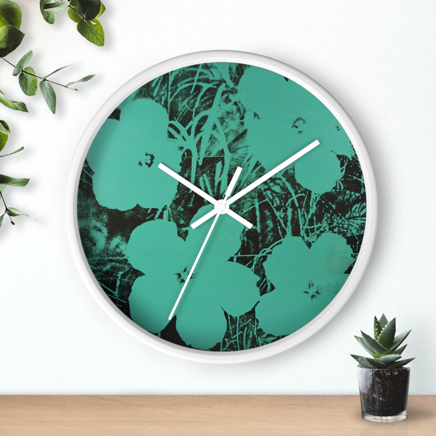 ANDY WARHOL - TEN-FOOT FLOWERS - WOODEN WALL ART CLOCK