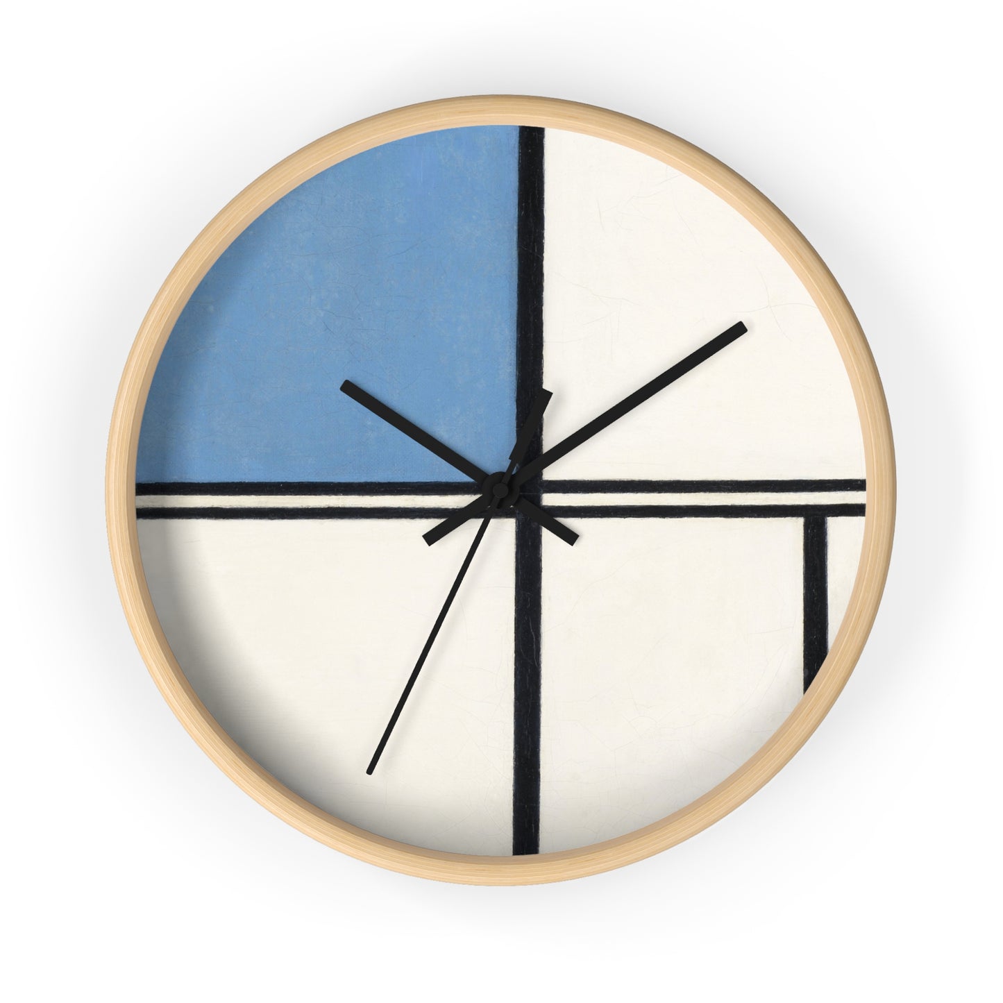 PIET MONDRIAN - COMPOSITION WITH BLUE AND RED - WOODEN WALL ART CLOCK