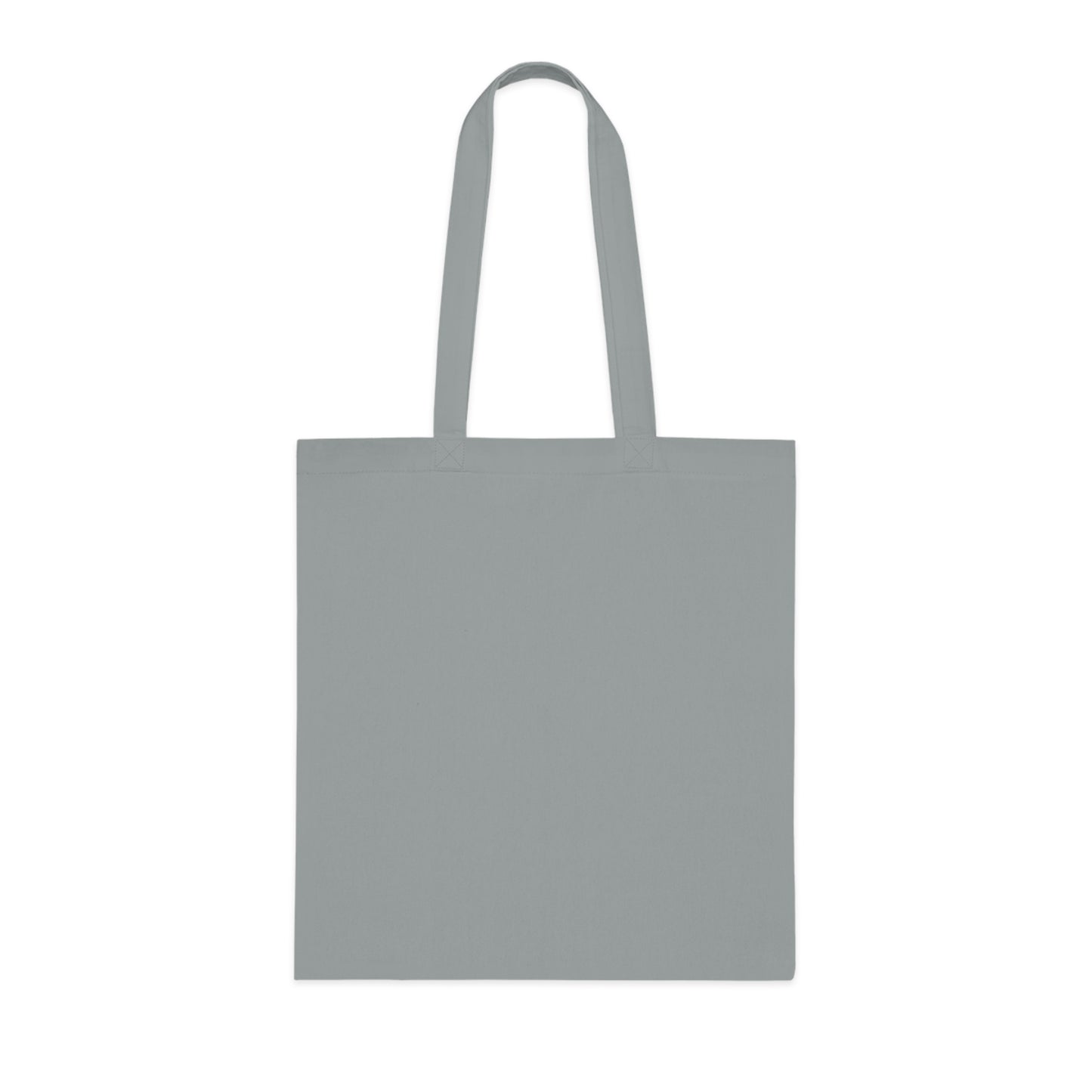 a grey tote bag on a white background