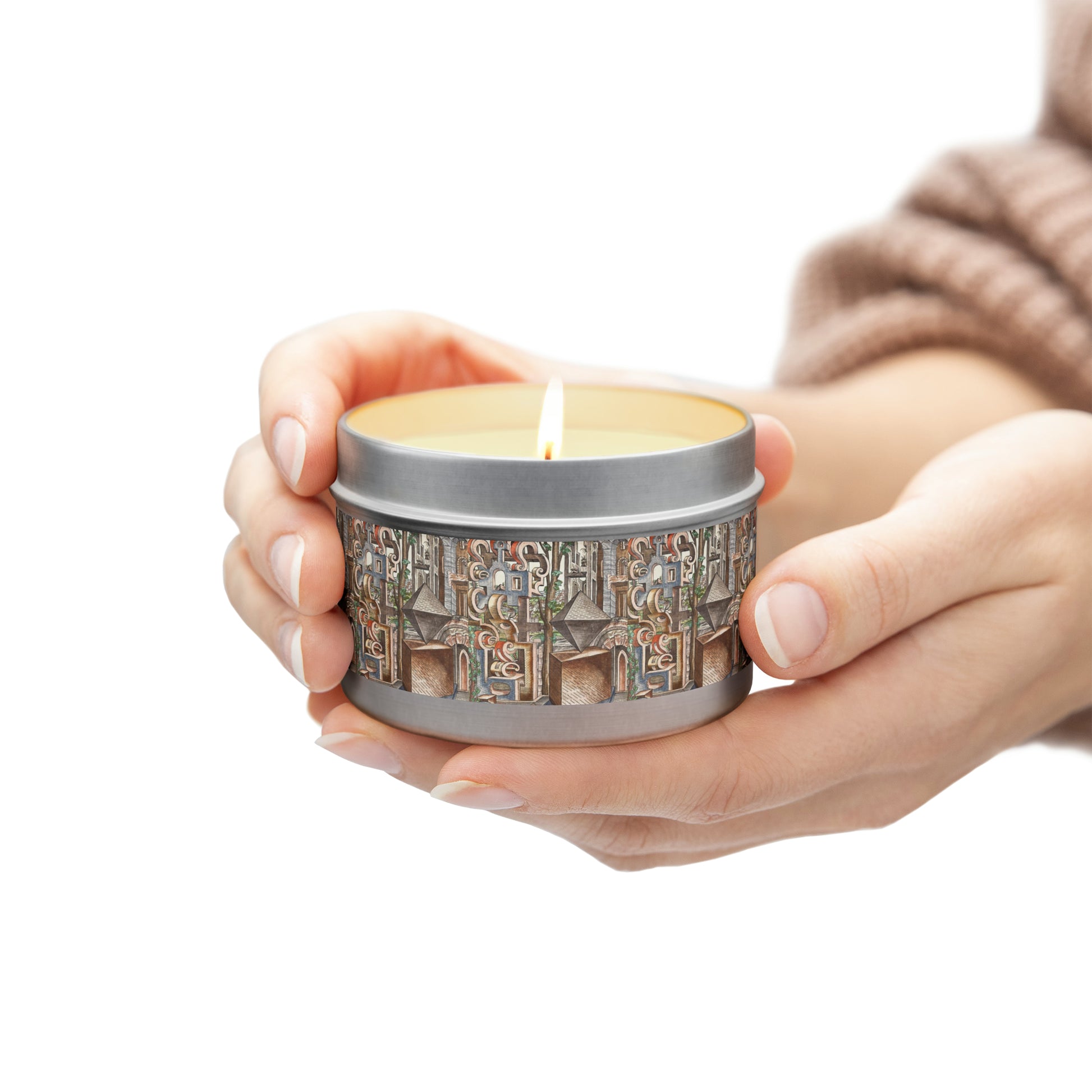 a woman holding a candle in her hands